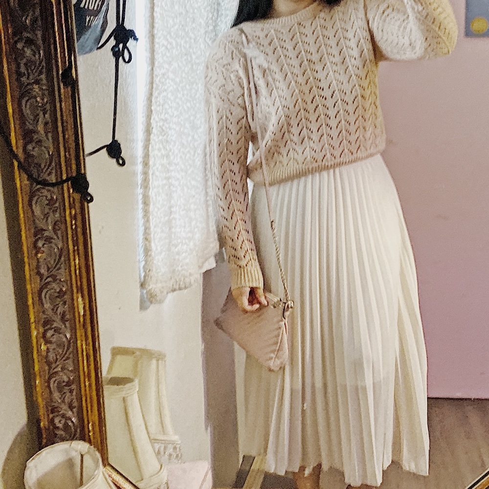 High waisted midi skirt